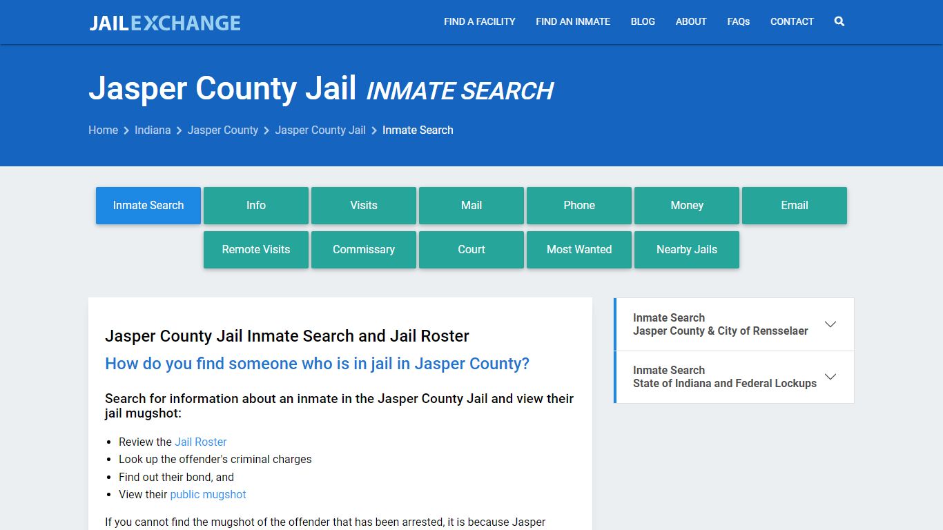 Inmate Search: Roster & Mugshots - Jasper County Jail, IN